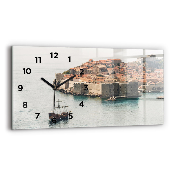 Ceas din sticlă orizontale Nava cu pânze în Dubrovnik