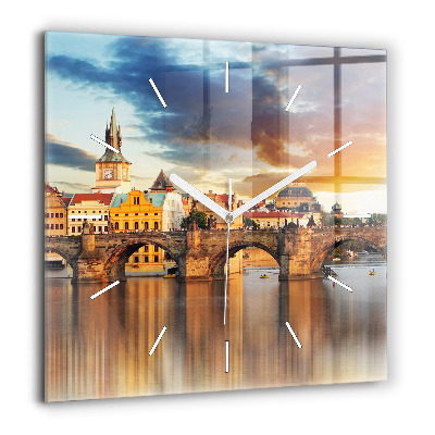 Ceas din sticlă pătrat Felia de lamaie