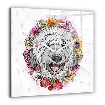 Ceas pătrat de perete din sticlă Arborele de mozaic