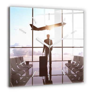 Ceas de sticlă pe perete pătrat Femeie abstractă