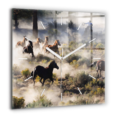 Ceas din sticlă pătrat Harta mare a lumii