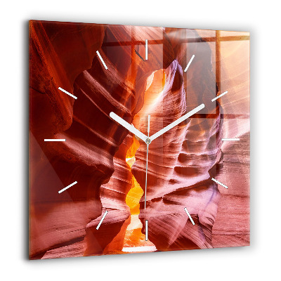 Ceas perete din sticlă pătrat Trunchi de copac