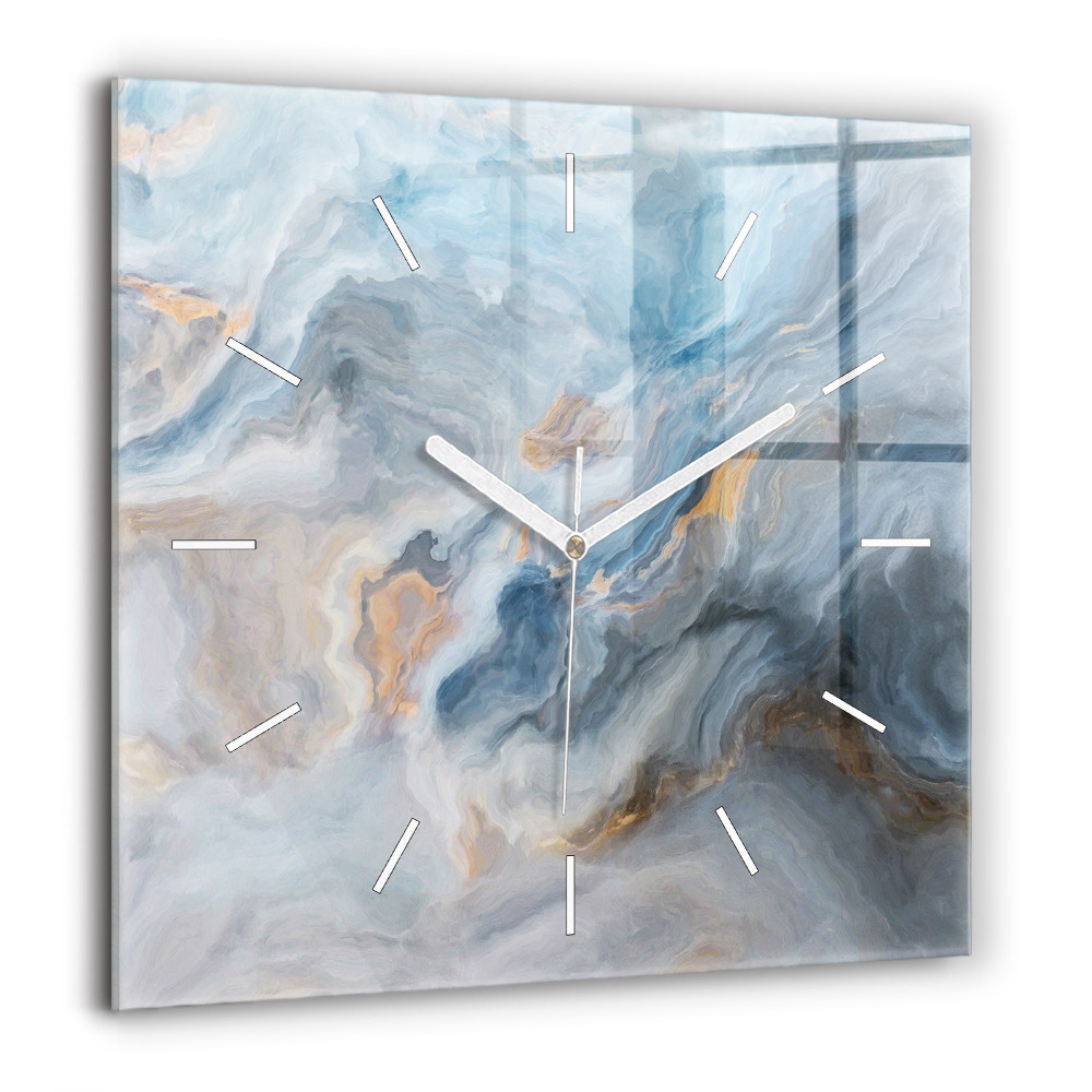 Ceas pătrat de perete din sticlă Apus de soare din Maldive