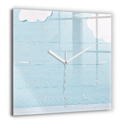 Ceas perete din sticlă pătrat Inscripție iubește-te pe tine însuți