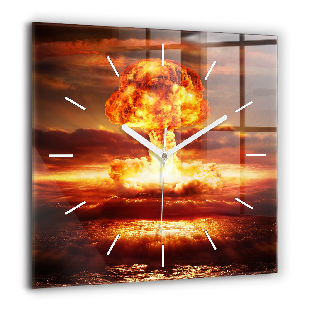 Ceas de sticlă pe perete pătrat Pahare de vin