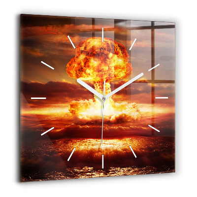 Ceas de sticlă pe perete pătrat Pahare de vin