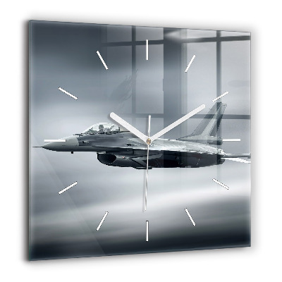 Ceas pătrat de perete din sticlă Barci de pescuit in port