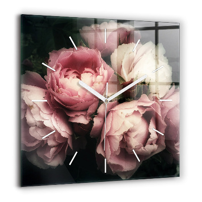 Ceas de sticlă pe perete pătrat Compoziție de vară