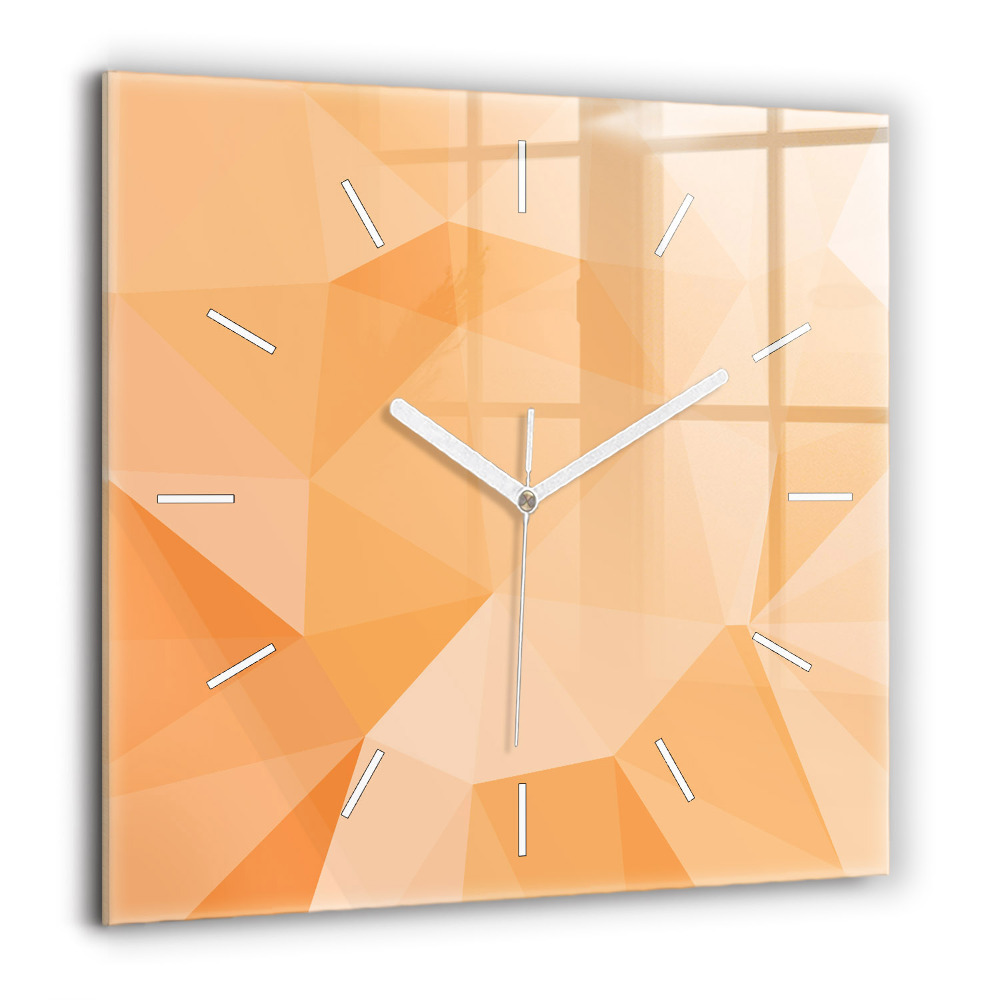 Ceas pătrat de perete din sticlă Flori delicate