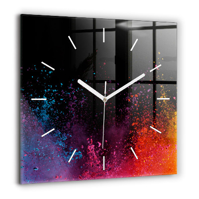 Ceas pătrat de perete din sticlă Abstracția triunghiurilor