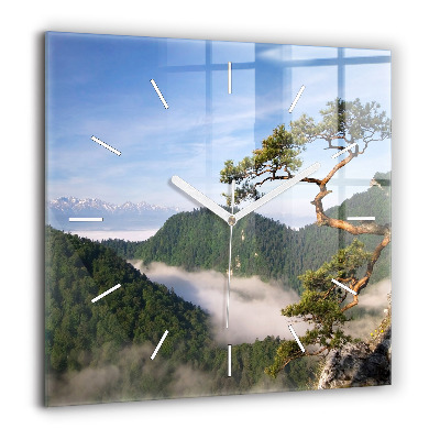 Ceas pătrat de perete din sticlă Buchet de trandafiri size