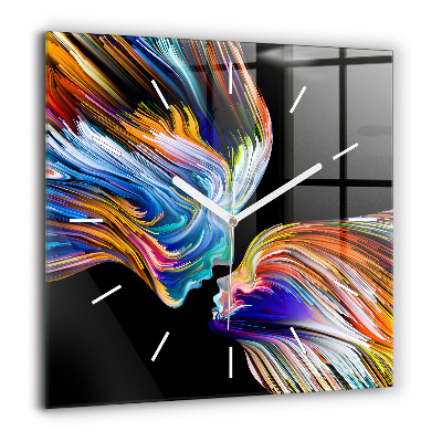 Ceas de sticlă pe perete pătrat Peisaj montan toamna