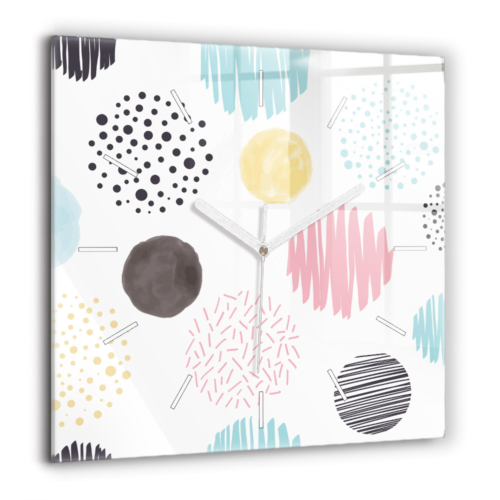 Ceas de sticlă pe perete pătrat Cocoș colorat