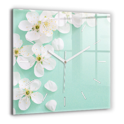 Ceas perete din sticlă pătrat Abstracția valorilor