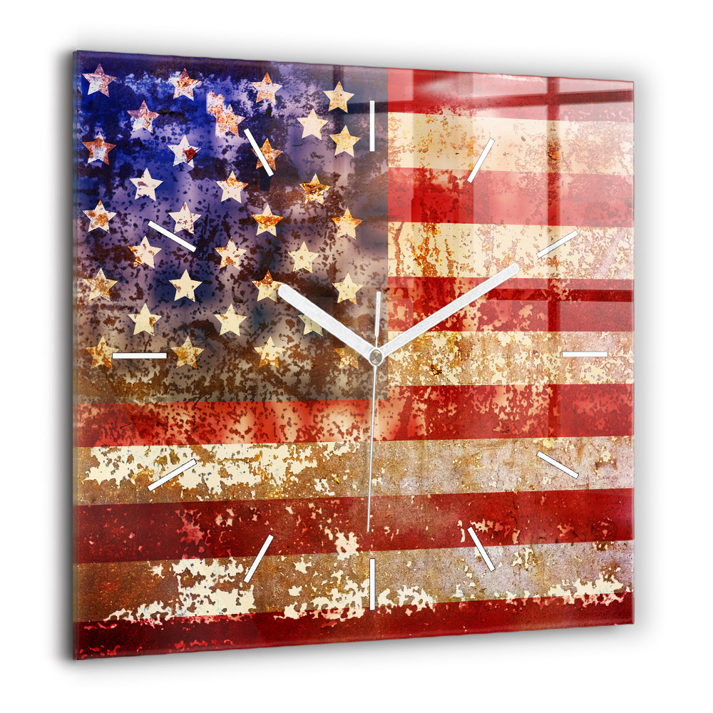 Ceas perete din sticlă pătrat Bicicleta pictata