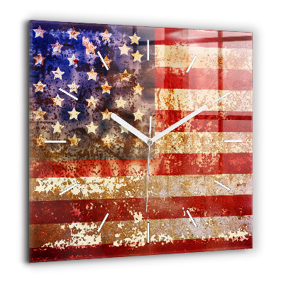 Ceas perete din sticlă pătrat Bicicleta pictata