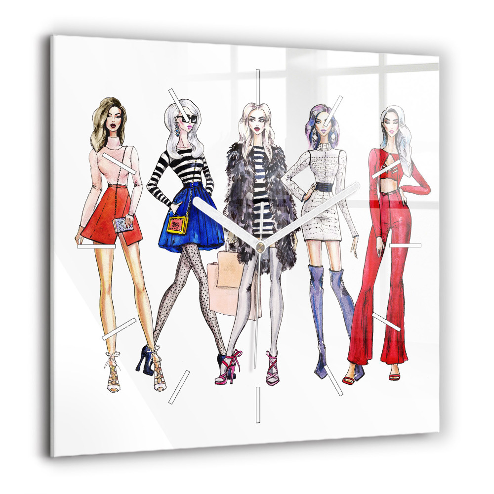 Ceas perete din sticlă pătrat Peisaj de pădure de toamnă