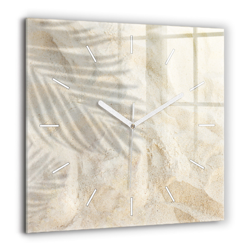 Ceas de sticlă pe perete pătrat Peisaj de pădure la soare