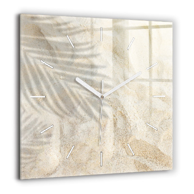 Ceas de sticlă pe perete pătrat Peisaj de pădure la soare