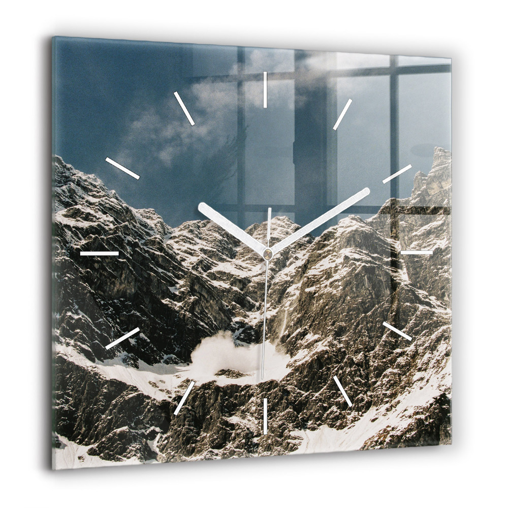 Ceas din sticlă pătrat închisă marmură