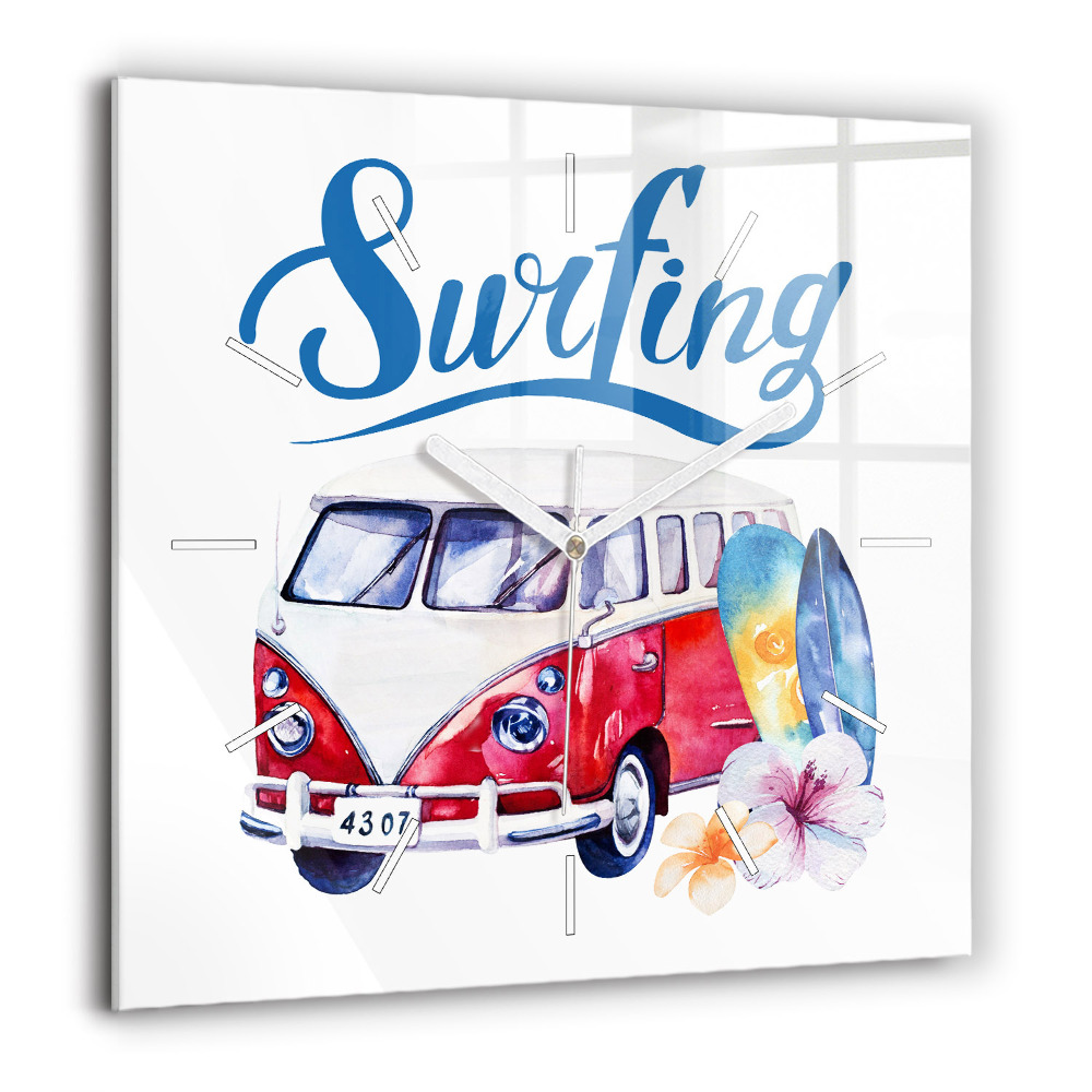 Ceas de sticlă pe perete pătrat Apus de soare North Scottsdale