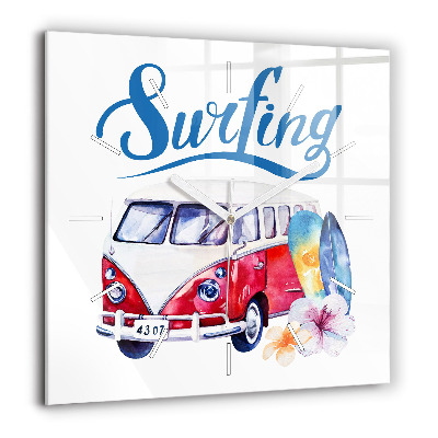 Ceas de sticlă pe perete pătrat Apus de soare North Scottsdale