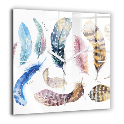 Ceas din sticlă pătrat Amprentele mâinilor copiilor