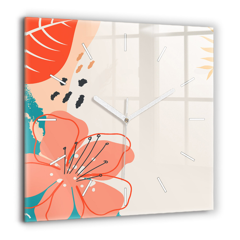 Ceas de sticlă pe perete pătrat Lasă abstractia