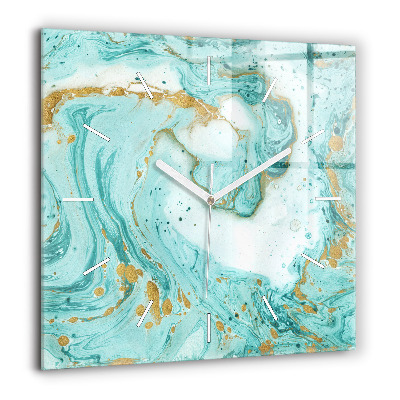 Ceas de sticlă pe perete pătrat Bon voyage inscripție