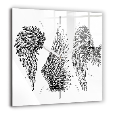 Ceas perete din sticlă pătrat Plantați frunze