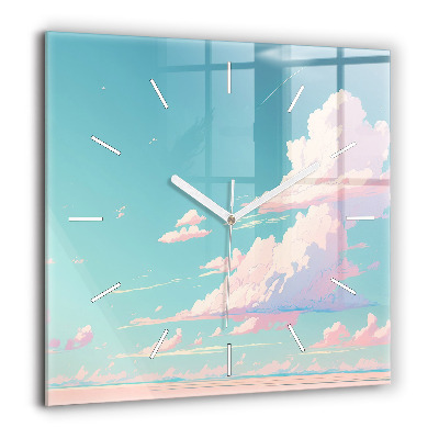 Ceas perete din sticlă pătrat Chipul colorat de femeie