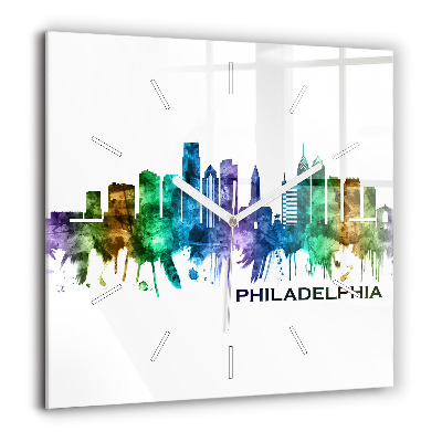 Ceas perete din sticlă pătrat Fazele lunii și ochiul