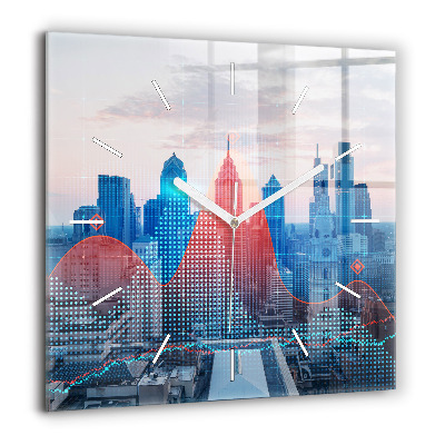 Ceas pătrat de perete din sticlă Omul Planetă Spațială