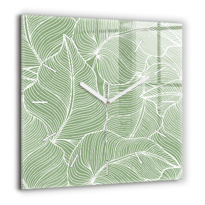 Ceas de sticlă pe perete pătrat Turnul cu flori de cireș din Asia