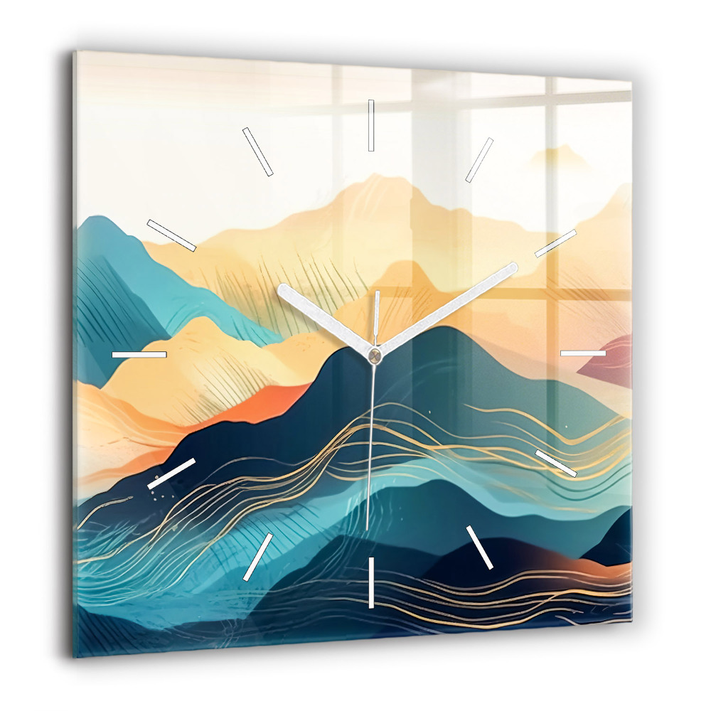 Ceas pătrat de perete din sticlă Marmură decorativă