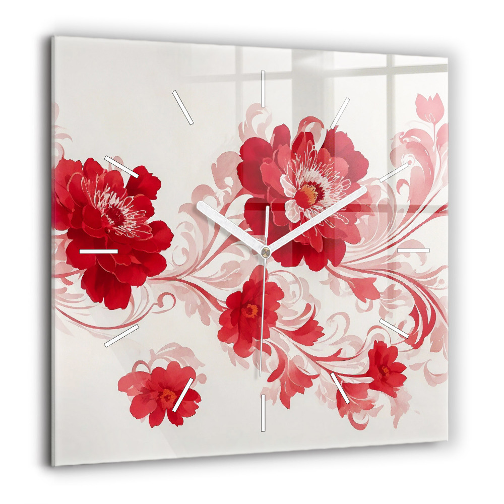 Ceas perete din sticlă pătrat Mare copac natural