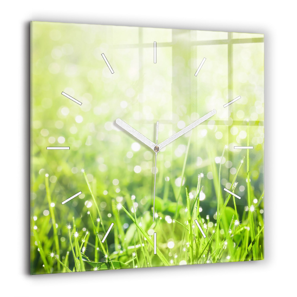 Ceas pătrat de perete din sticlă Față de femeie abstractă