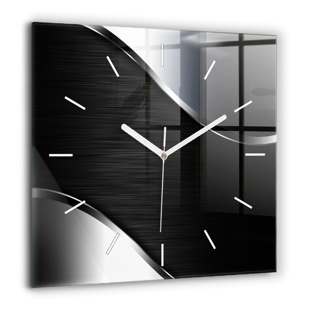 Ceas pătrat de perete din sticlă Culoare gri