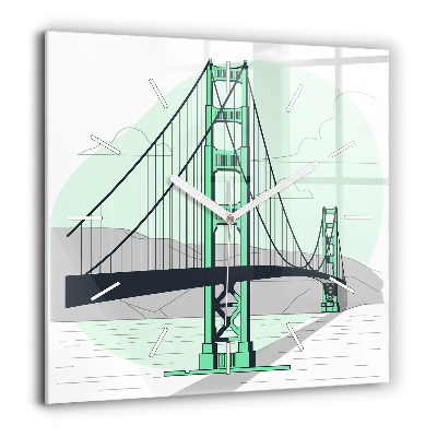 Ceas din sticlă pătrat Peisaj stâncos