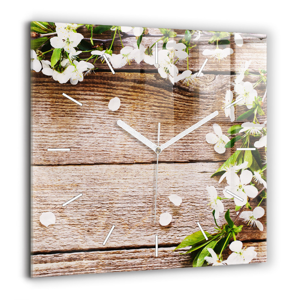 Ceas perete din sticlă pătrat Sistem solar