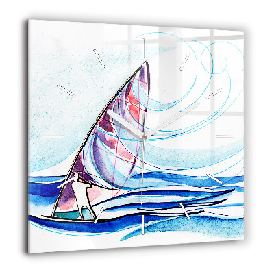 Ceas perete din sticlă pătrat Abstracția iubitorilor