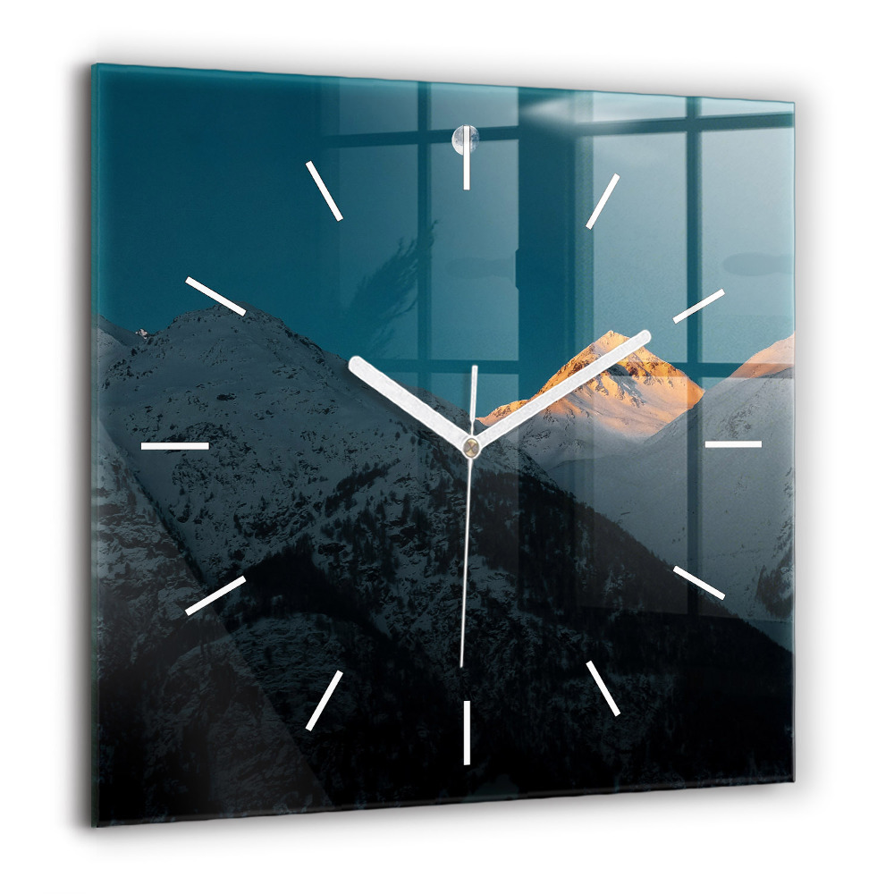 Ceas pătrat de perete din sticlă Peisaj maritim