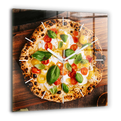 Ceas de sticlă pe perete pătrat Abstracția argintului