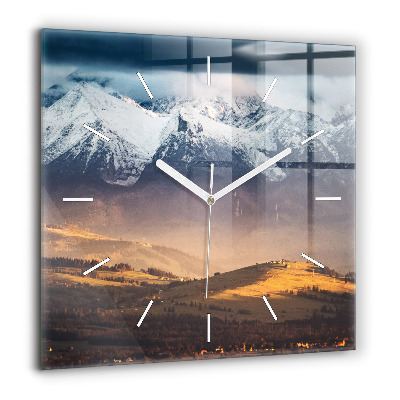 Ceas din sticlă pătrat Despre ceașcă de cafea neagră