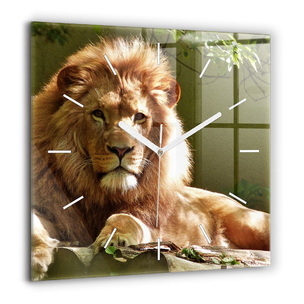 Ceas perete din sticlă pătrat Suc de portocale