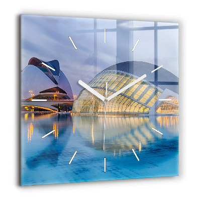 Ceas de sticlă pe perete pătrat Abstracție lichidă