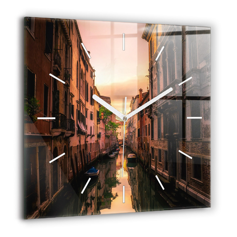 Ceas pătrat de perete din sticlă Cafe fierbinte