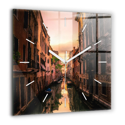 Ceas pătrat de perete din sticlă Cafe fierbinte