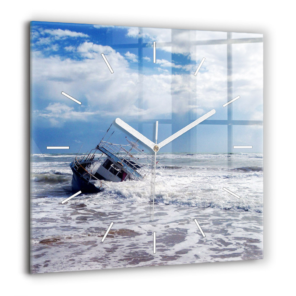 Ceas pătrat de perete din sticlă Yacht în Tenerife