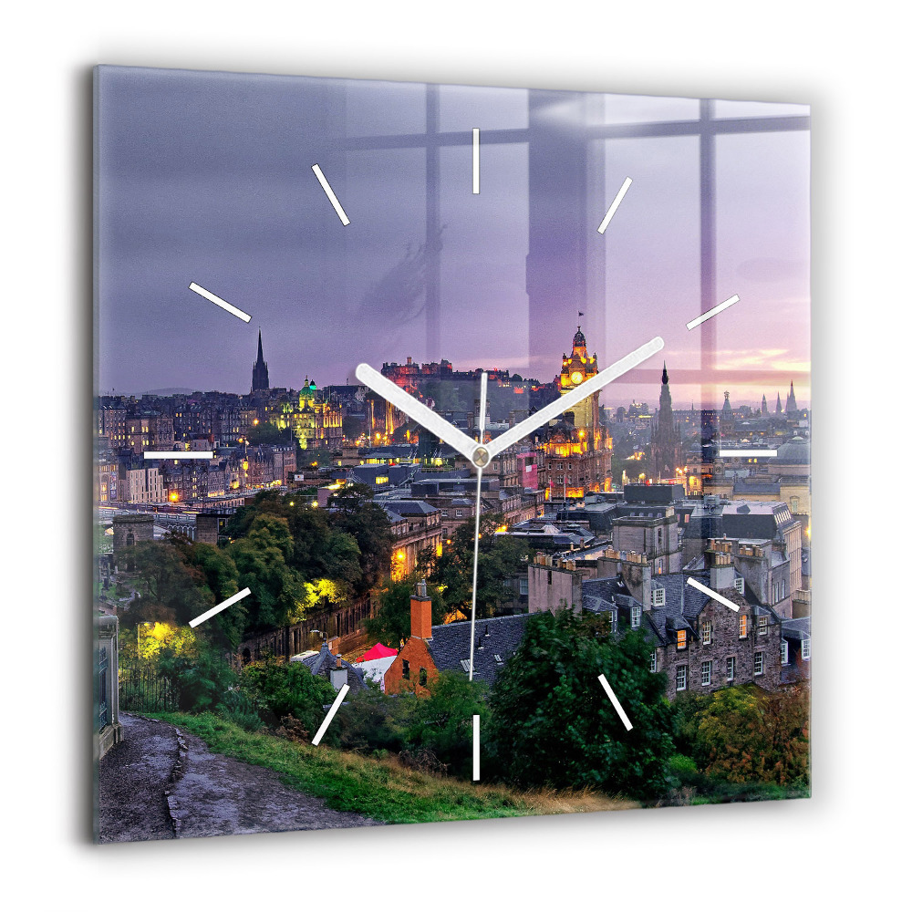 Ceas de sticlă pe perete pătrat O barcă cu vele pe ocean